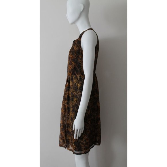Burberry Brit Zip-Front Leopard-Print Mulberry Silk Dress Size 4 Georgette - Picture 8 of 14